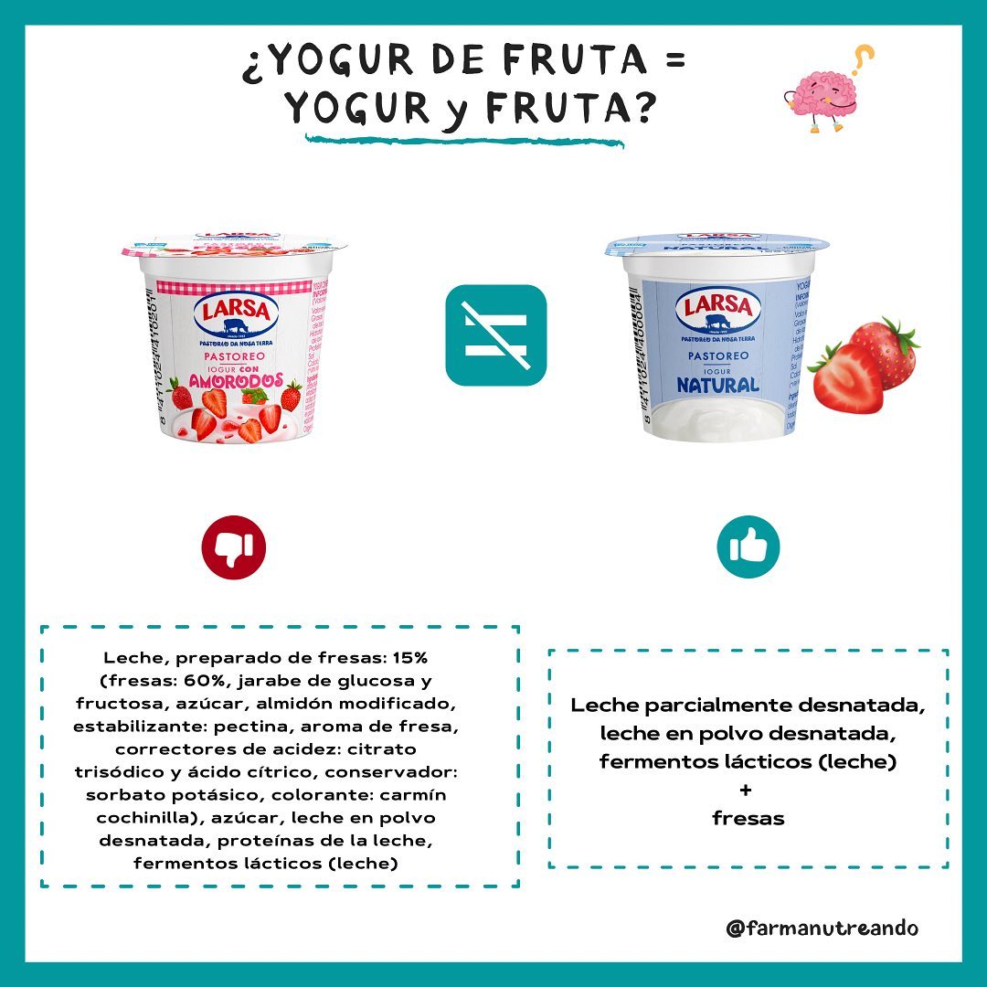 ¿Yogur de frutas = yogur y fruta? ⬇️ ⬇️ ANÉCDOTA ⬇️ ⬇️